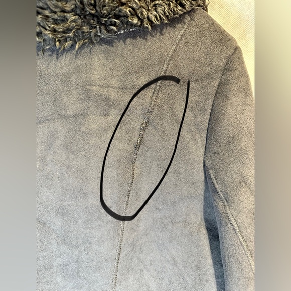Monoreno Charcoal Gray button front faux suede size large coat - Picture 3 of 5